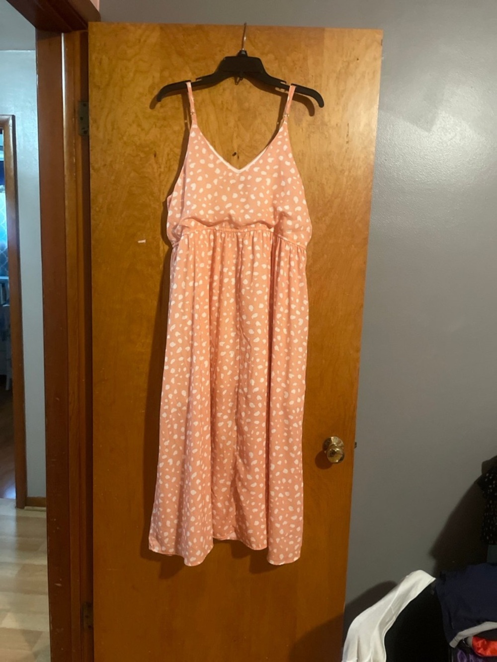 Sleeveless Pink Printed Maxi Dress with Spaghetti Straps